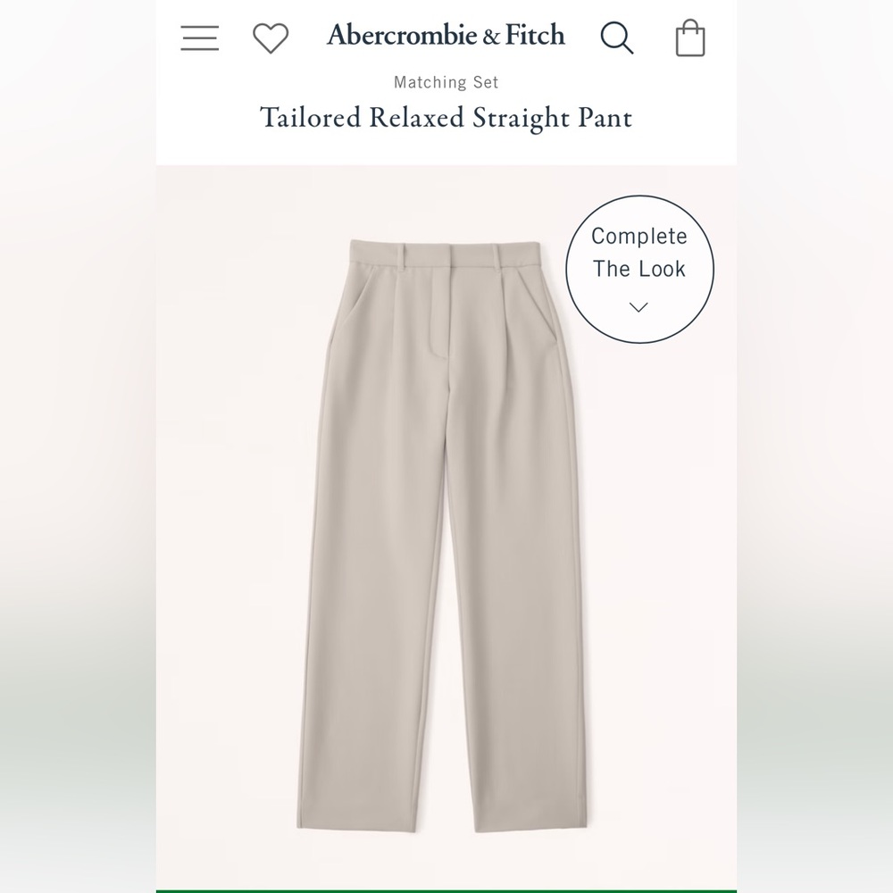 Abercrombie Tailored Relaxed Straight Pant
